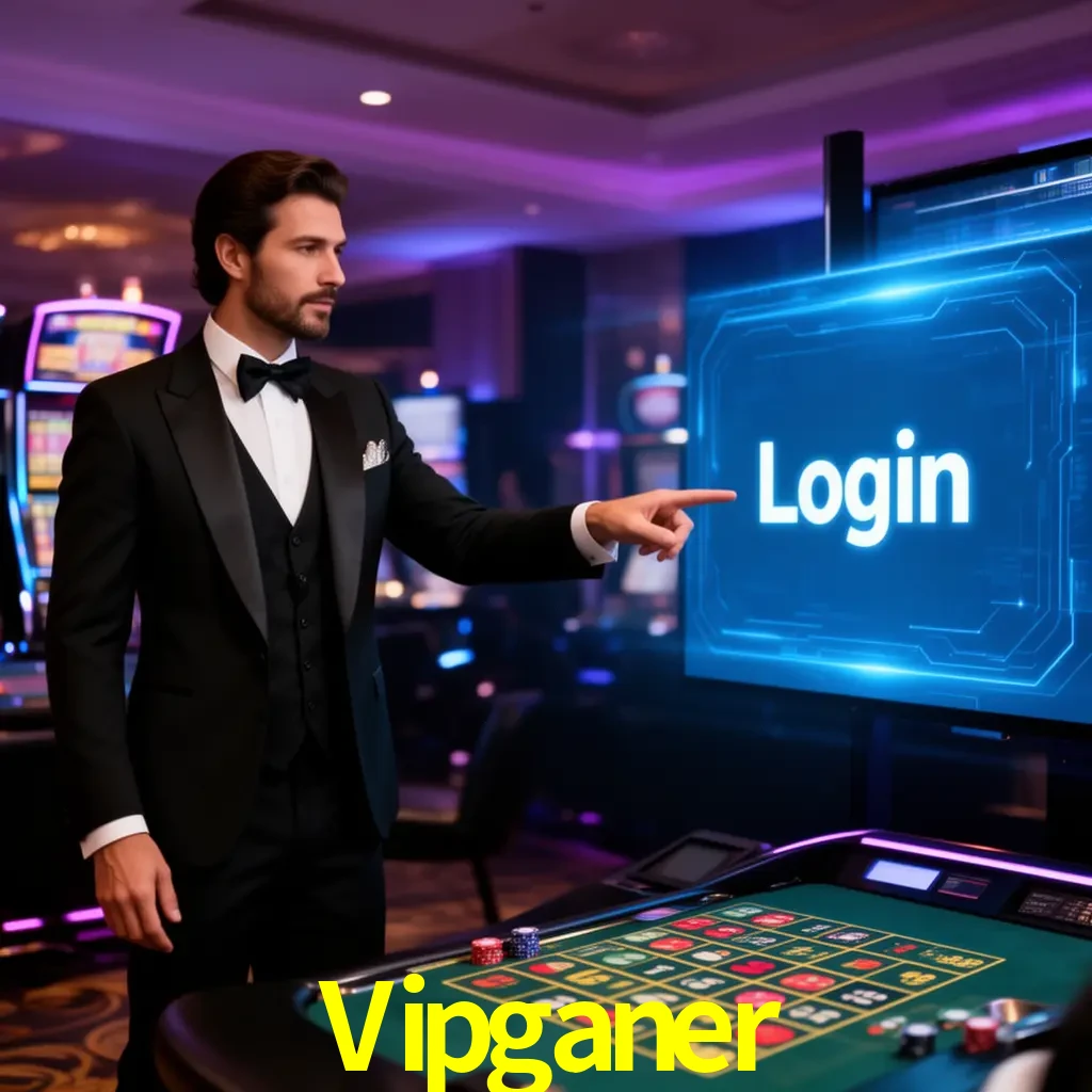 Vipganer Login - OTP, cuenta y soporte Pantalla Vipganer Login con OTP, contraseña, cuenta segura y soporte móvil